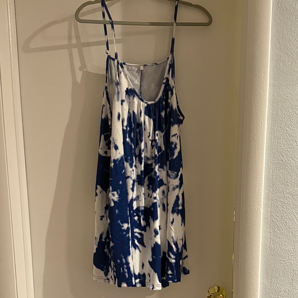 Blue and White Tie-Dye Romper